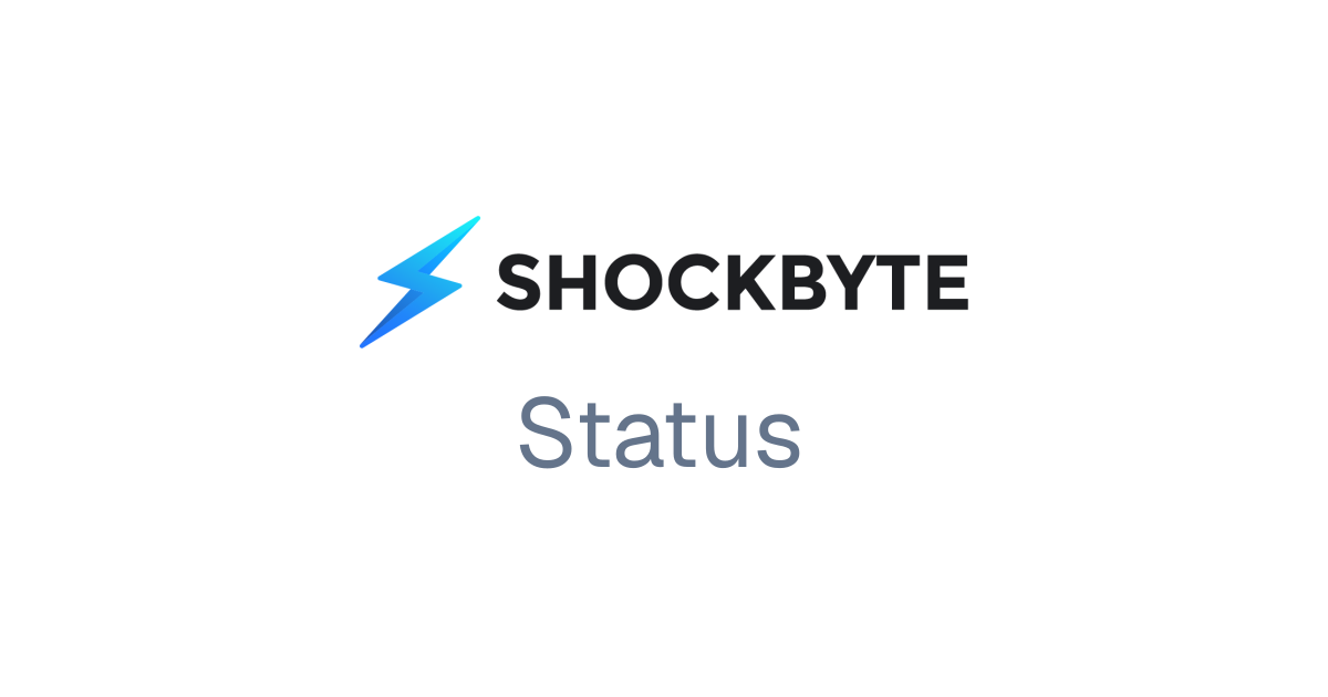 [Game Servers, NA] Server Availabilty Issues - Shockbyte Status